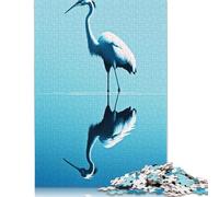 Puzzles en Bois 1000 pièces avec Illustration de Cigogne pour Adultes, Jeu éducatif pour Enfants, Cadeau de Noël (1000 pièces, 75 x 50 cm)