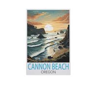 Puzzles en Bois 1000 Pièces，Cannon Beach, Oregon，Jouets Intellectuels De Puzzle Difficiles, Jouets De Bricolage Cadeaux pour Enfants（75x50cm）-AK57