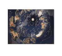 Puzzles en Bois 1000 Pièces，Carte des étoiles avec des Constellations，Jouets Intellectuels De Puzzle Difficiles, Jouets De Bricolage Cadeaux pour Enfants（75x50cm）-H41