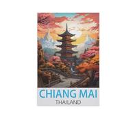 Puzzles en Bois 1000 Pièces，Chiang Mai, Thaïlande，Adultes Puzzles Enfant Adulte Café Bar Décor Jeux（75x50cm）-AK47