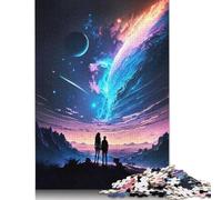 Puzzles en Bois 1000 pièces Couple Galactic Horizons, Jeu éducatif pour Adultes (75 x 50 cm)
