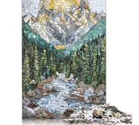 Puzzles en Bois 1000 pièces en mosaïque représentant Un Lever de Soleil sur Une Montagne, Jeu éducatif pour Enfants, idéal comme Cadeau de Noël (75 x 50 cm)
