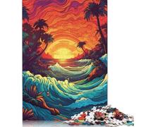 Puzzles en Bois 1000 pièces, Magnifiques Vagues, pour Adultes et Adolescents, à partir de 12 Ans, Cadeaux de Noël, 1000 pièces (75 x 50 cm)