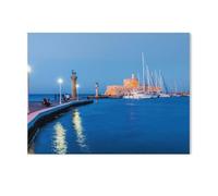 Puzzles en Bois 1000 Pièces,Port de Mandraki dans la Ville de Rhodes sur l’île de Rhodes,Jouets Intellectuels De Puzzle Difficiles, Jouets De Bricolage Cadeaux pour Enfants(75x50cm)-AG77