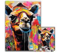 Puzzles en Bois 1000 pièces pour Adultes Motif Graffitis de chameaux 50x75cm / 19,68x29,52 Pouces