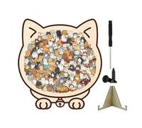 Puzzles en bois 115 pièces décoration d'affichage silhouette chat et chien | Puzzles pour Adultes Pour L'école Maison Salon Chambre à coucher Petite enfance Salle de classe Maternelle
