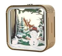 Puzzles en Bois 3D, Kits de Construction en Bois Mignon de Neige Lumière Nuit, Puzzles 3D Dimmable Lampe à LED avec contrôle Tactile, en pour Les Enfants, Adultes DÉCORS Home CONDIONS Kits