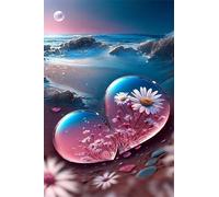 Puzzles en Bois, 75 x 50 cm Puzzle Heart Daisy Beach, Puzzles pour Adultes et Enfants 1000 Pièces, Jeu éducatif défi Jouet, Cadeaux de Puzzle pour Femmes et Hommes