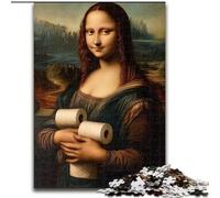Puzzles en Bois Abstraits Mona Lisa 26x38cm : Casse-tête Stimulant, activité familiale, décoration d'intérieur, Cadeau de Noël