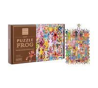 Puzzles en bois - Activités éducatives en forme de grenouille en bois, jeux de logique d'animaux avec des pièces vibrantes, améliore la reconnaissance des formes, résolution de problèmes, idéal pour l