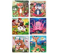 Puzzles en Bois Colorés pour Enfants de 3 à 5 Ans - Ensemble de 6 Jouets d'Apprentissage à Thème Vibrant - 20 Pièces par Puzzle - Développement du Cerveau pour Garçons et Filles