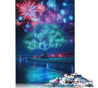 Puzzles en Bois colorés représentant Un Arbre de feu d'artifice, 1 000 pièces (75 x 50 cm), pour Adultes et Enfants.