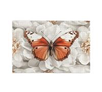 Puzzles en bois de 1 000 pièces avec pétales blancs et oranges pour adultes - Cadeaux pour adultes - Décoration d'intérieur