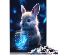 Puzzles en Bois de 1 000 pièces pour Adultes, Motif Lapin Mignon et Lumineux, idéal pour Les Exercices cérébraux, Les Jeux de Divertissement et Les activités familiales (38 x 26 cm)