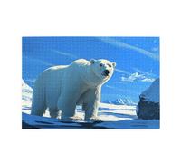 Puzzles en bois de 1000 pièces avec ours polaires qui se prélassent au soleil pour adultes, cadeaux pour décoration d'intérieur