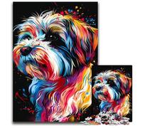 Puzzles en Bois de 1000 pièces pour Adultes et Adolescents, Motif Chien Bichon Havanais, pour Une soirée Jeux en Famille, idée Cadeau stimulante 50x75cm/19,68x29,52 Pouces
