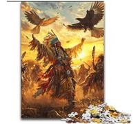 Puzzles en Bois de 1000 pièces représentant des Hommes amérindiens, pour Adultes Jeu de réflexion Stimulant à Faire soi-même, activité familiale Interactive (Taille 50x75cm)