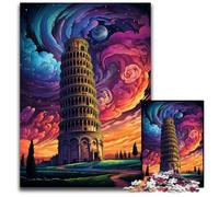 Puzzles en Bois de 1000 pièces représentant la Tour penchée de Pise Italie pour Adultes pour la décoration intérieure et Les fêtes de Fin d'année 1000 pièces (75x50cm)
