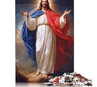 Puzzles en Bois de 500 pièces représentant Jésus chrétien pour Adultes, Cadeau d'halloween, Puzzles pour Adultes 500 pièces (52 x 38 cm)