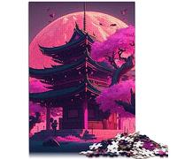 Puzzles en Bois de Temple Japonais 1000 Pièces pour Adultes et Enfants à Partir de 12 Ans - Jeux 75 x 50 cm