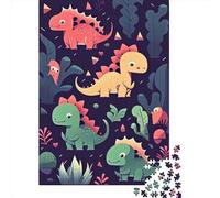 Puzzles en Bois Dinosaures Mignons pour Adultes 1000 pièces Jouets Famille Jeux de Puzzle Cadeaux d'anniversaire Puzzle Éducatif Garçons Filles 1000 pièces (75 x 50 cm)