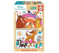 Puzzles en Bois Disney : Ensemble de 2 Puzzles Animaux de 16 Pièces