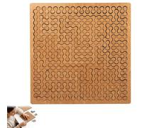 Puzzles en bois dur pour adultes, défi inverse de réflexion sans image, puzzles de labyrinthe irréguliers (A)