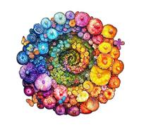 Puzzles en Bois, KAAYEE Champignons Tourbillon Arc-en-Ciel Bois Animaux, Wooden Puzzle Adulte, Puzzle Bois Forme Animaux, avec Boîte-Cadeau en Bois