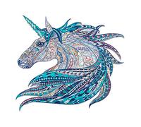 Puzzles en Bois, KAAYEE Puzzle Bois Animaux, Wooden Puzzle, Puzzle Bois Forme Animaux, Puzzle Animaux Bois avec Boîte-Cadeau en Bois (Licorne, L)