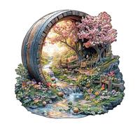 Puzzles en Bois, KAAYEE Tonneau de Printemps Bois Animaux, Wooden Puzzle Adulte, Puzzle Bois Forme Animaux, avec Boîte-Cadeau en Bois