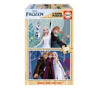 Educa - Ensemble de 2 Puzzles de Bois avec 25 pièces chacun | Reine des Neiges. Mesure: 26 x 18 cm. Recommandé de 4 Ans (19959)