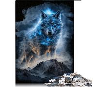 Puzzles en Bois Loup 1000 Pièces - Puzzles pour Adultes et Enfants - Taille : 50x75 cm