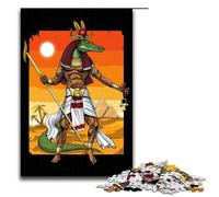 Puzzles en Bois pour Adultes 1000 pièces Dieu égyptien Antique Sobek Cadeaux de Noël 75 x 50 cm