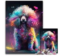 Puzzles en Bois pour Adultes, 1000 pièces, Motif Caniche Fantastique, idéal pour décorer ou Offrir en Cadeau d'anniversaire, 50x75cm/19,68x29,52 Pouces