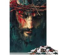 Puzzles en Bois pour Adultes, 1000 pièces, Motif Jésus chrétien, éducatif, Anti-Stress, Cadeaux de Noël, 1000 pièces (75 x 50 cm)
