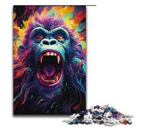 Puzzles en Bois pour Adultes 1000 pièces singes bizarres et colorés Difficiles et stimulants 1000 pièces (38 x 26 cm)