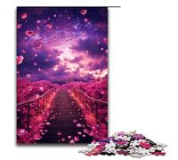 Puzzles en Bois pour Adultes 1000 Rose Road to The Sky Cadeaux de Noël 75 x 50 cm