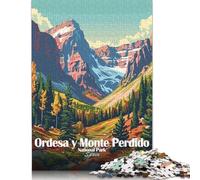 Puzzles en Bois pour Adultes, 500 pièces, Parc National d'Ordesa et du Mont-Perdu (52 x 38 cm), pour Enfants