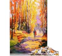 Puzzles en Bois pour Adultes, 500 pièces, Promenade automnale, Difficiles, 52 x 38 cm