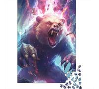 Puzzles en Bois pour Adultes 500 pièces Super Power Bear Puzzles pour Adultes Jeu Stimulant Casse-tête 500 pièces (52x38cm)