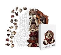 Puzzles en bois pour adultes | Chien en relief avec tapis de souris - Ensemble de puzzle à emboîter de forme irrégulière | pour adultes famille à la maison, voyage, bureau, chambre, salon et