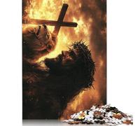 Puzzles en bois pour adultes de 1000 pièces, puzzles artistiques chrétiens de Jésus, puzzles pour adultes, jeu difficile, casse-tête, 1000 pièces (75 x 50 cm)
