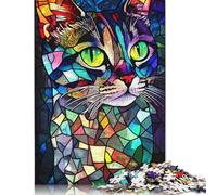 Puzzles en Bois pour Adultes, Motif Chat, 1 000 pièces, pour Exercices cérébraux, Jeu de Divertissement, Cadeaux pour Adolescents, activité familiale, 1 000 pièces (75 x 50 cm)