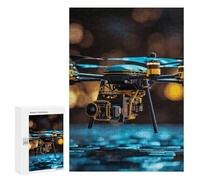 Puzzles en bois pour adultes pour décoration d'intérieur, puzzle drone de forme unique avec boîte exquise, puzzle en bois personnalisé de 300 pièces pour cadeau de famille, voyage, décoration