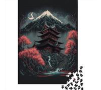 Puzzles en Bois pour Adultes, sanctuaire Japonais, 1 000 pièces, Jouet éducatif Anti-Stress, Cadeaux de Noël, 1 000 pièces (75 x 50 cm)