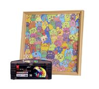 Puzzles en Bois pour - Cadre Décoratif en Bois Sûr avec des Animaux Mignons,Jeu de Puzzle en - pour Famille Amis Maison École Étagère Intérieur