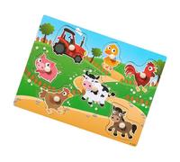 Puzzles en bois pour enfants d'âge préscolaire Thèmes agricoles/vie marine avec Peg Pieces Fun Table Jeu de coordination œil-main Jouet