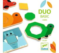 Puzzles en bois pour enfants - DJECO - DuoBasic - Dessins animés et BD - 12 mois+ - 6 x 2 pièces