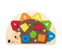 Puzzles en Bois pour Tout-Petits 1-3 Ans, d'Éveil Hérisson en Bois pour Bébé avec Formes Géométriques - Éducatif Mixte pour Maison École Famille Et Déplacements