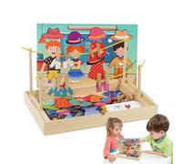 Puzzles en Bois pour Tout-Petits Jeu d'association pour,Étendoir à Linge, matériel didactique pour l'habillement Jouet d'habillage, pensée logique, Changement de vêtements, suspe
